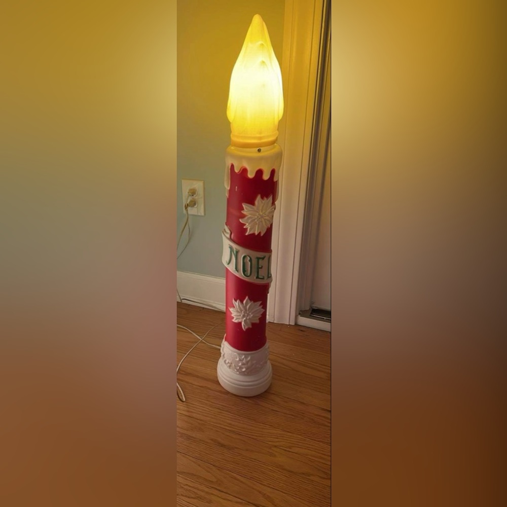 Vintage Empire porch Christmas blow mold Noel candle